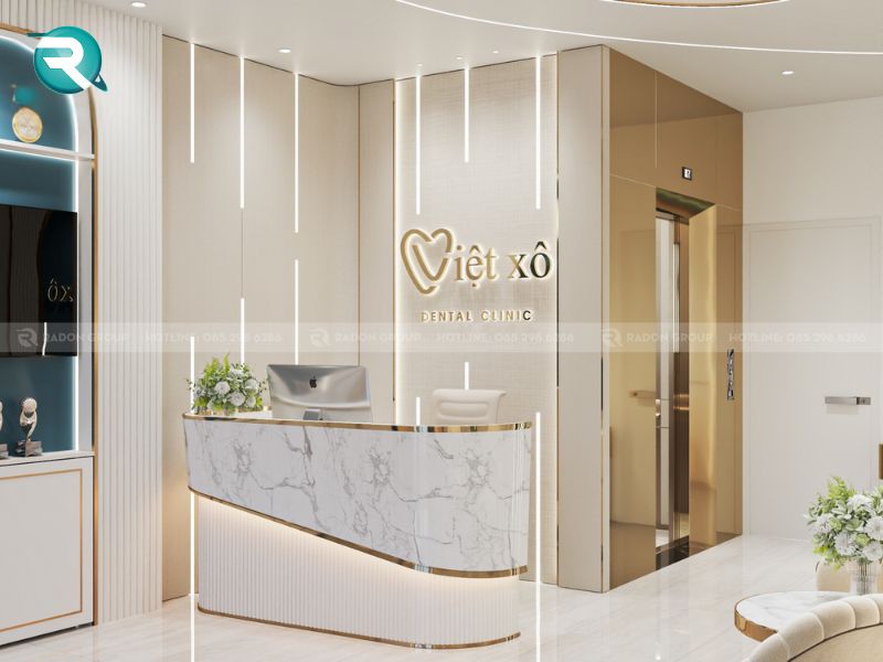 Mẫu thiết kế quầy lễ tân phòng khám nha khoa Việt Xô