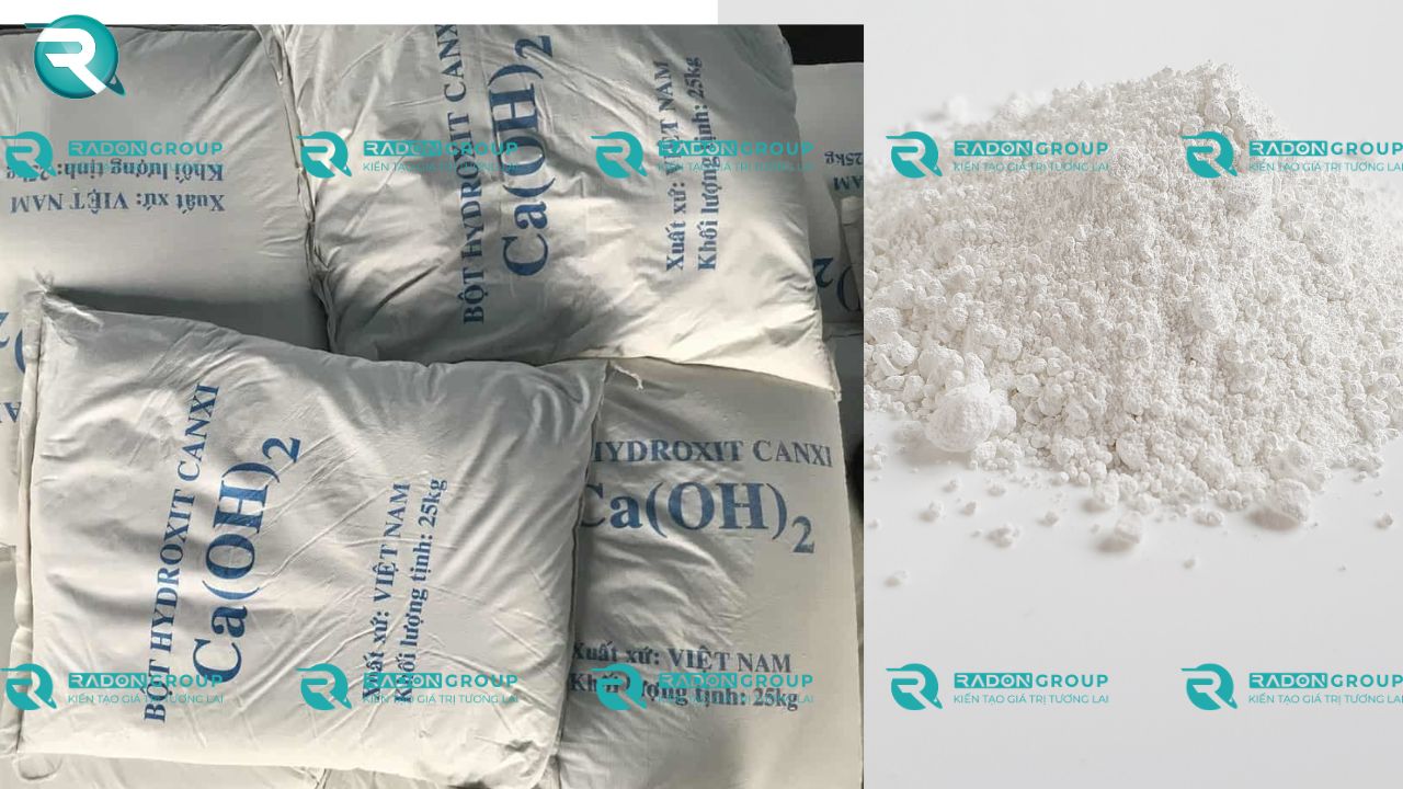 Dạng bột pha với dung dịch (Bột Ca(OH)2)