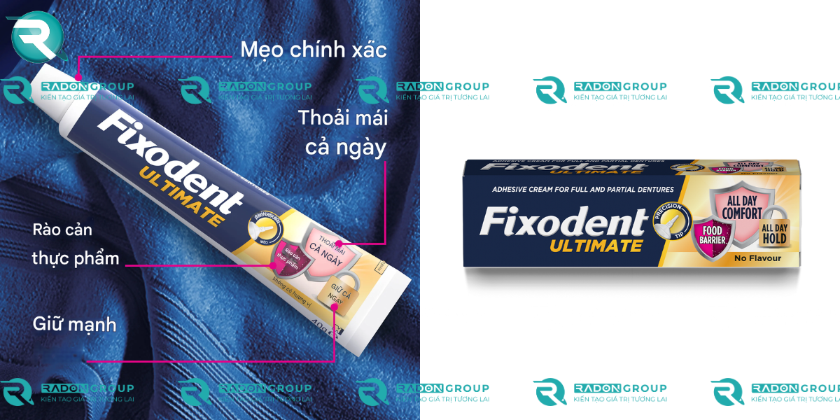 Fixodent có độ bám dính vượt trội